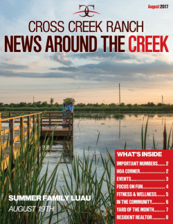 Cross Creek Ranch Newsletter August 2017