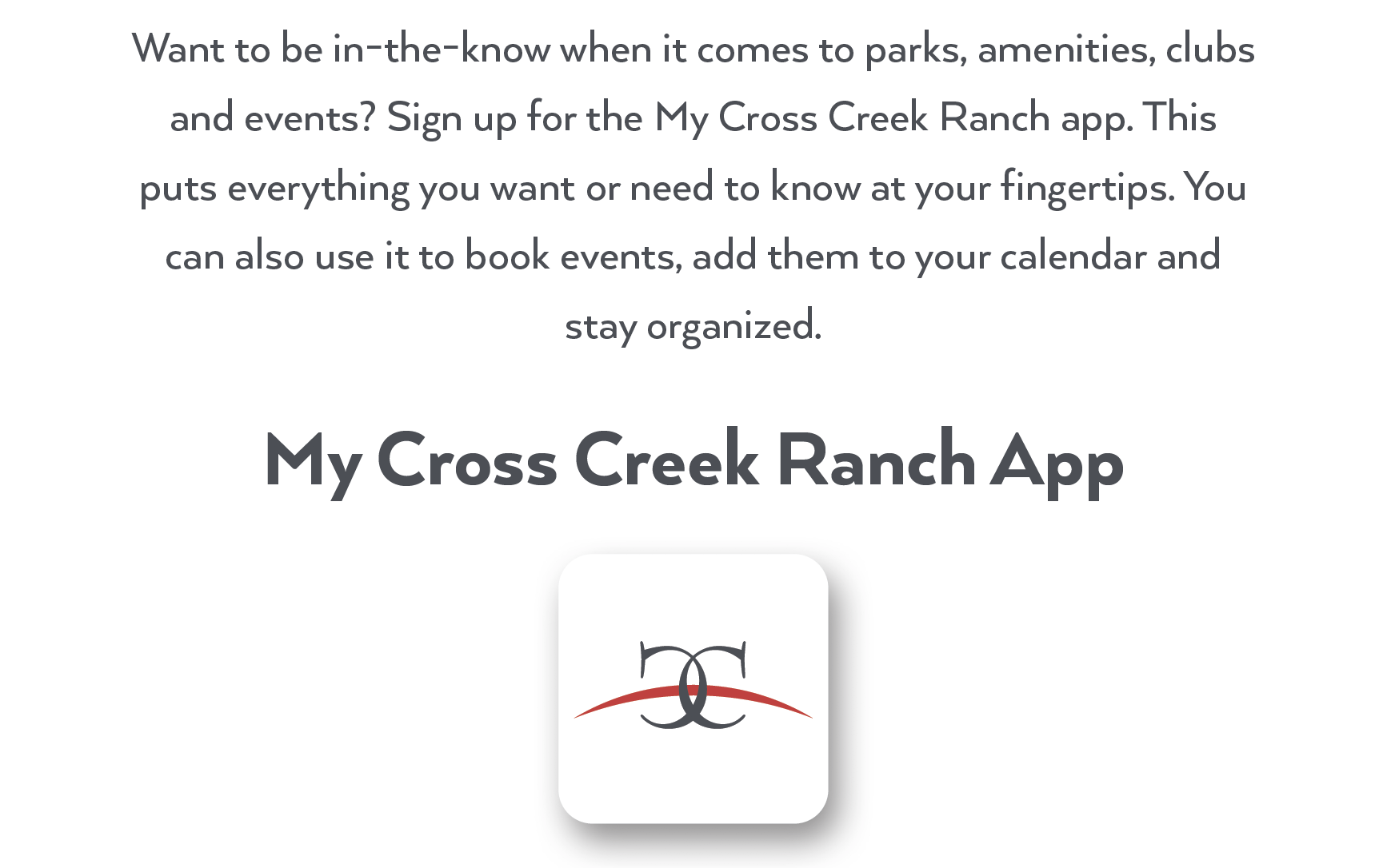 Cross Creek Ranch App Instructions