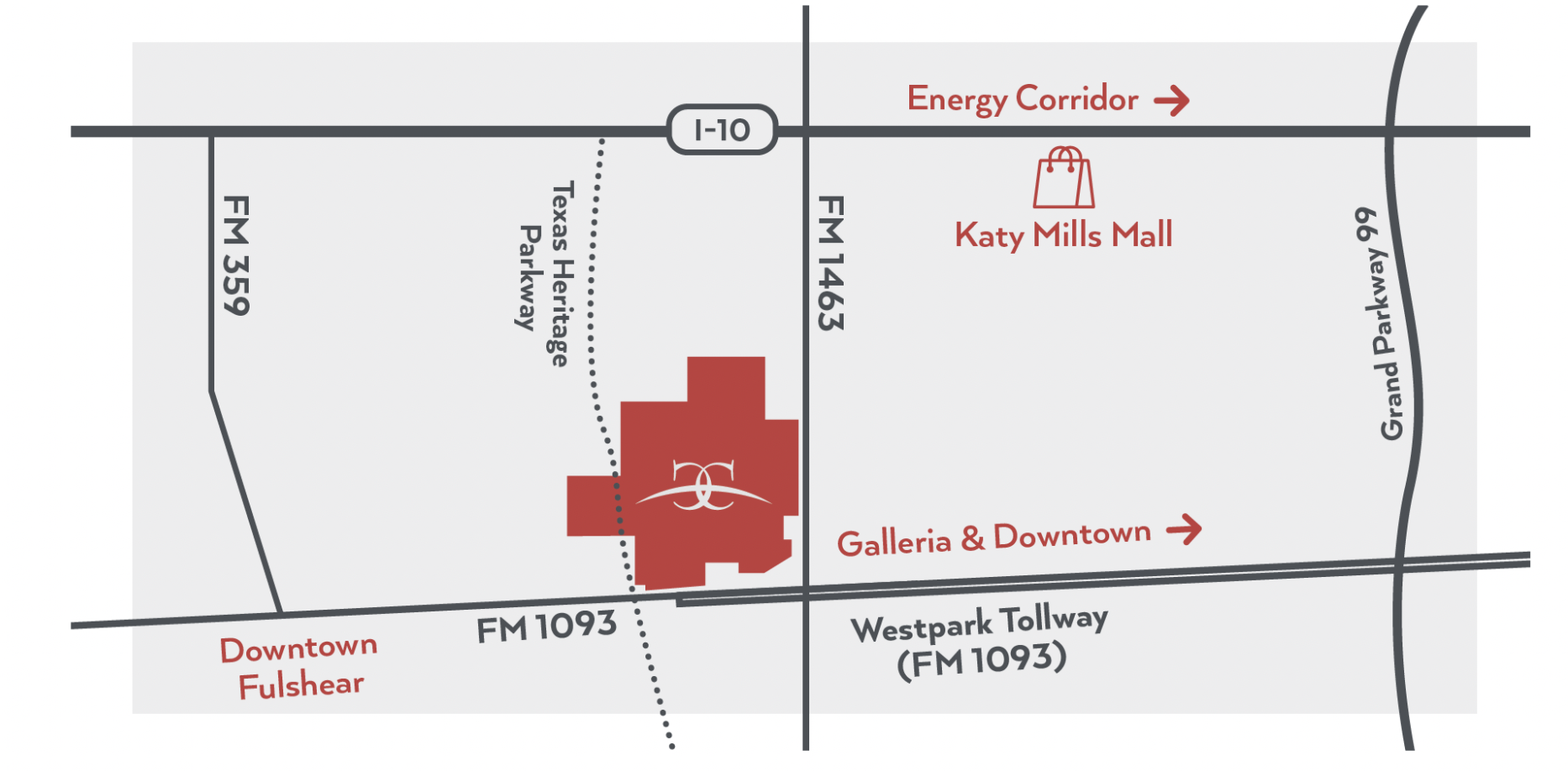 Map to Cross Creek Ranch in Fulshear